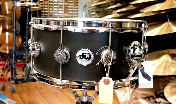 DW Collector’s Series SSC Maple 6x14 Snare Drum in Black Satin Stain w/ Chrome Hardware
