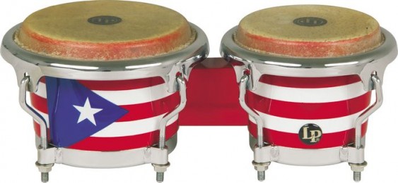 Latin Percussion Music Collection Puerto Rican Flag Mini Tunable Bongos
