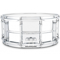 Ludwig 6.5x14 Supralite Steel Snare w/Chrome 2.3mm Hoops & Tube Lugs