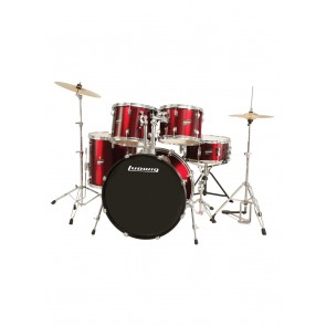 Ludwig Accent Drive Drum Kit with Hardware and Cymbals - Red Foil