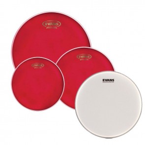 Evans Hydraulic Red Fusion Pack (10", 12", 14") with 14" UV1 Coated Snare Batter Drum Heads