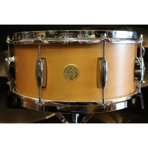 Gretsch Broadkaster 6.5X14 Satin Natural Snare Drum, Lightning Throw GKSL6514S8CL