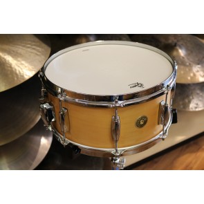 Gretsch Broadkaster 6.5X14 Satin Natural Snare Drum, Lightning Throw