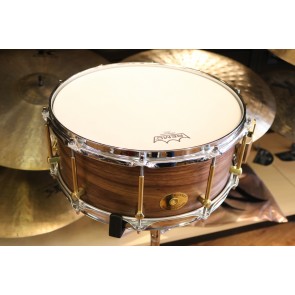 Noble and Cooley 6x14 Classic Walnut Snare Drum, Clear Matte Finish, Brass Hardware, Flanged Chrome Hoops