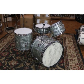 Sky Blue Pearl Vintage Camco Set. 12,14,20,Matcing Snare.  Tuxedo Lugs, Beer Tap Throw, VGC