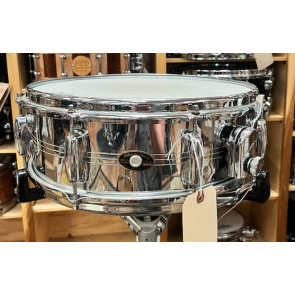 Used Gene Krupa Chrome over Brass Sound King Slingerland Snare Drum 