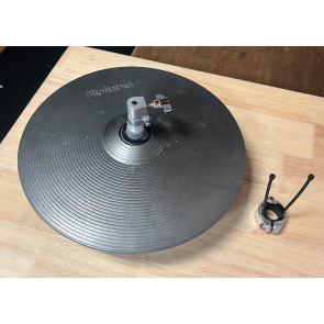 USED Roland VH-13-MG Hi-Hat Cymbal Pads w/ Connector TRS, Metallic Grey Finish